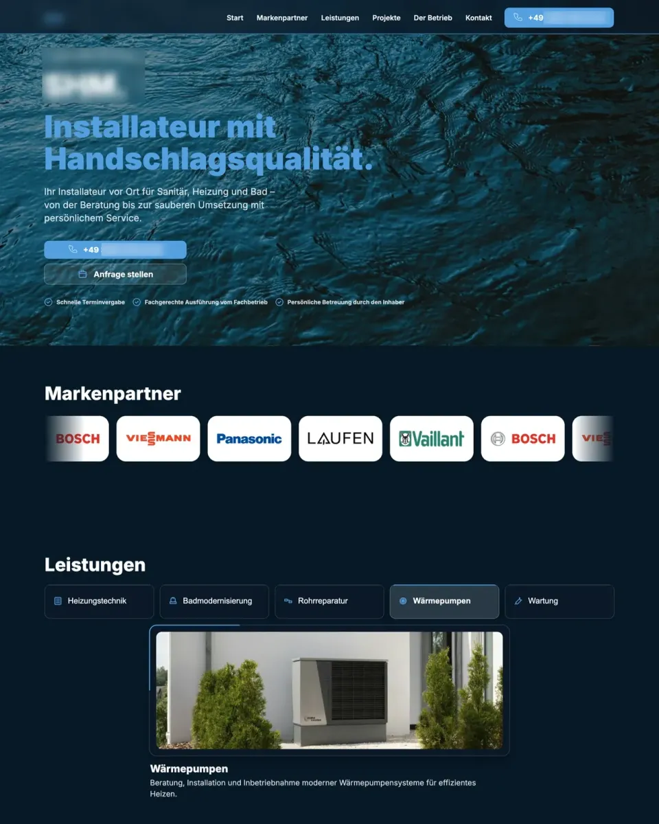 Beispiel 4: anonymisierte Kunden-Website aus dem Abo von meischterwerk.de